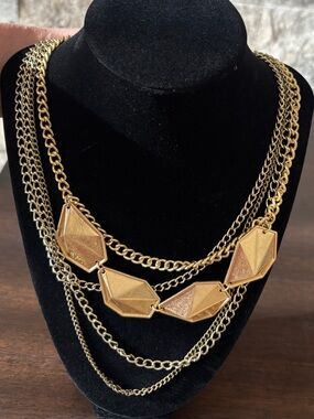 Gold Geometric Multi-Layer Necklace